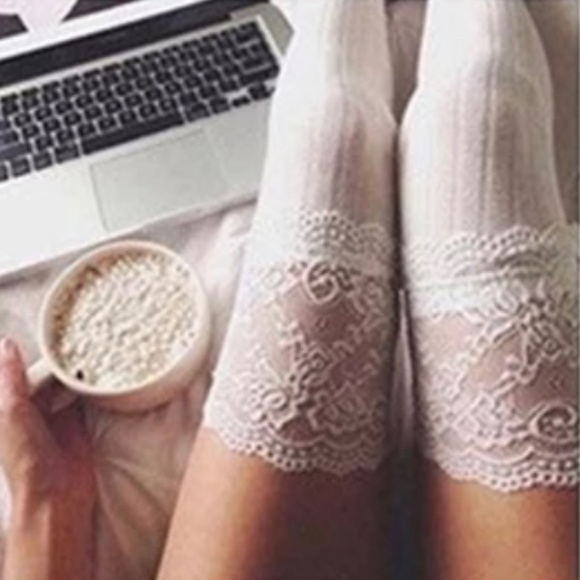 NWT WOMEN OVER THE KNEE LONG SEXY STOCKING LACE UP THIGH SOCKS - Picture 2 of 3